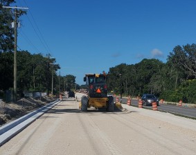 Grading road base along Clinton Ave. 10/11/2021 photo)