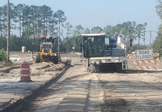 Mixing subgrade for the CR 52 connector road (3-3-2023 photo)