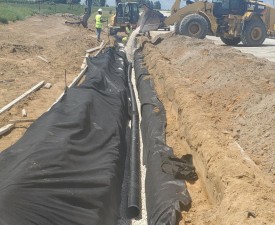 Installing underdrain along new SR 52 (7/16/2021 photo)
