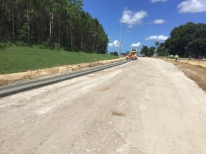 Curb and gutter construction along new SR 52, east of Meigs Lane (8/18/2021 photo)