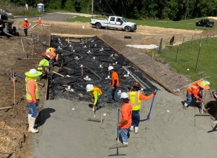 Building concrete ditch pavement (4/27/2021 photo)