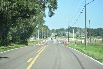 Looking north on Curley Road at intersection of the new SR 52 alignment at McCabe Road (11/1/2022 photo)