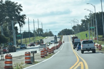 Looking south on Prospect Road at intersection of the new SR 52 alignment at Clinton Ave. / McCabe Rd. (11/1/2022 photo)