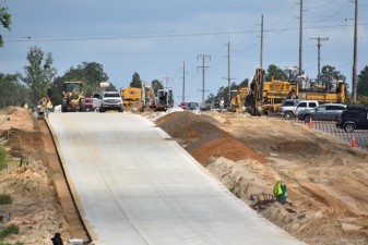 New SR 52 roadway construction east of Curley Road (3/31/2021 photo)