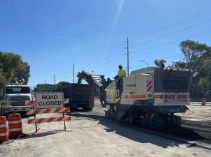 Removing old asphalt from Clinton Avenue (3/21/2022 photo)