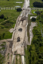 New alignment construction at Mirada Boulevard (August 18, 2020 photo)