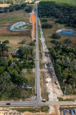 Looking east at new SR 52 construction at Prospect Road (December 13, 2020 photo)