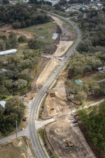 Looking southeast along Clinton Avenue and the new SR 52 construction from Smith Road (2/15/2021 photo)