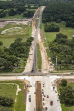Looking east at the new alignment intersection with Prospect Road (6/15/2021 photo)