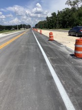 Both directions of traffic were switched on July 22 onto what will be westbound-only roadway on Clinton Avenue between Circle B Road and the east end of the project near Fort King Road (7/22/2022 photo)