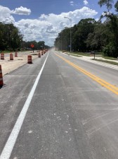 Both directions of traffic were switched on July 22 onto what will be westbound-only roadway on Clinton Avenue between Circle B Road and the east end of the project near Fort King Road (7/22/2022 photo)