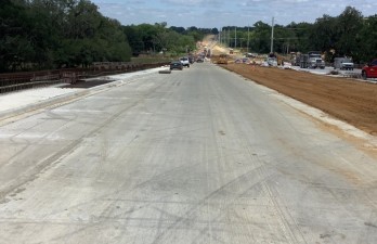 Looking east towards Prospect Road and Clinton Avenue - new alignment construction (April 2021 photo)