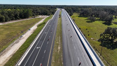 Looking east at final paving in progress, east of US 301 (10-31-2025 photo)