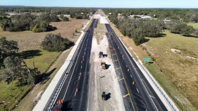 Looking west at median work, east of US 301 (10-31-2025 photo)