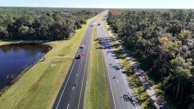 Looking east over SR 50 east of Burwell Road (10-31-2025 photo)