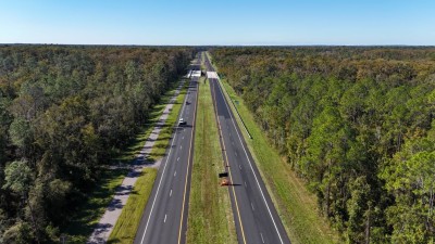 Looking west over SR 50 at the east end of the project (10-31-2025 photo)