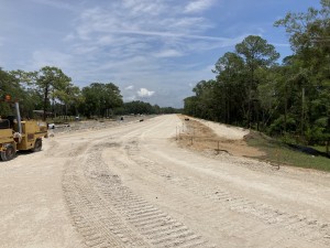 New roadway base at the intersection of Burwell Road and SR 50 (4-28-2023 photo)