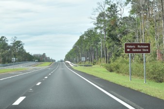 Looking west at new pavement and all lanes open on SR 50, west of the Sumter County line (12-9-2025 photo)