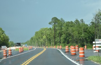 Looking east on SR 50 at the transition to the project in Sumter County (6-1-2023 photo)
