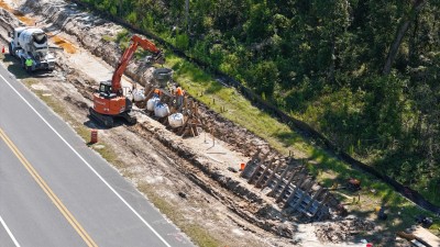 Drainage work on the south side of SR 50 (7-28-2025 photo)