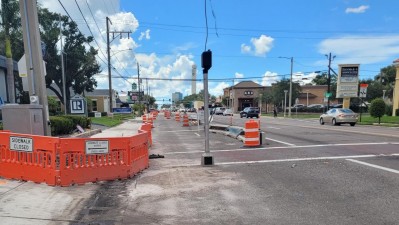 Image showing newly installed sidewalk and temporary pedestrian crossing along SR 60 (Kennedy Blvd) Photo September 2026