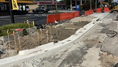 Image showing newly installed concrete curb along SR 60 (Kennedy Blvd) Photo July 2026