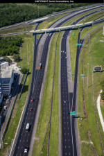 Looking east towards the US 301 interchange, you can see the I-4 repaving is complete as shown by the dark pavement (May 7, 2020 photo)