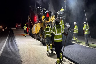 Temporary asphalt paving on US 98 (10-28-2024 photo)