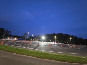 The new roundabout is opened in a single-lane configuration at US 98 and Big Cypress Boulevard (6-18-2026 photo)