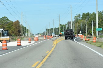 Traffic has been shifted on US 98 in the area near the SR 471 intersection (3-14-2025 photo)