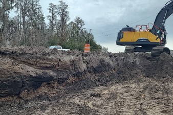 Removing unsuitable soil along US 98 (1-13-2025 photo)