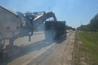 Milling old pavement (3-27-2026 photo)