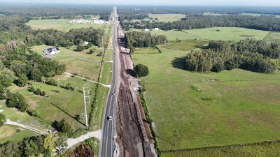 Looking northwest over US 98 from the Old Soldier Road intersection (8-29-2025 photo)