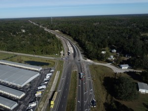 Looking northwest over US 98 from the south end of the project area (11-11-2025 photo)