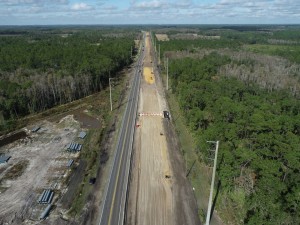 Wildlife crossing and road widening construction (12-3-2025 photo)