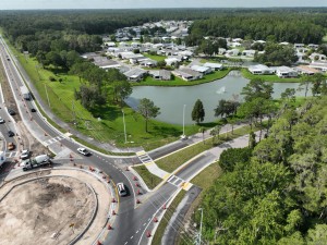 Looking south over US 98 at the entrance to Big Cypress Boulevard (7-31-2026 photo)