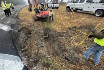 Drainage pipe extension work along US 98 (2-5-2026 photo)