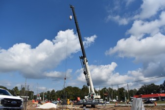 Foundation work for the pedestrian bridge in the southeast corner of Cortez Blvd. and Cobb Road (11/3/2022 photo)