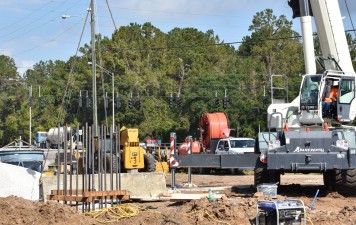 Working on the foundation for pedestrian bridge in the southeast corner of Cortez Blvd. and Cobb Road (11/3/2022 photo)