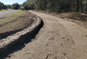 Earthwork for new trail section (2/3/2021 photo)