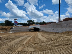 The west side of the underpass is nearing completion (August 12, 2021 photo)