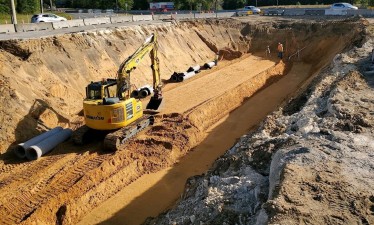Storm water drainage system installation (5/20/2021 photo)