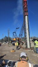 Crews have driven 96 of the 130 piles (February 2026 photo)