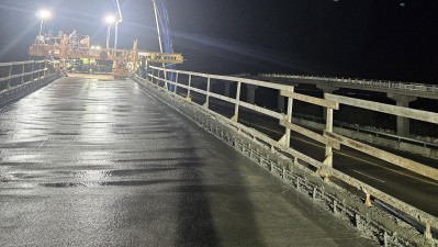 Newly pour concrete deck span (April 2026 photo)