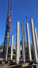 Pile driving continues along SR 60 (April 2026 photo)