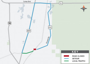 SR 575 Railroad Crossing Work - Detour Map July 2019