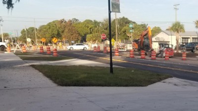 Alt US 19 (Palm Harbor Blvd) Roundabout at Florida Avenue (October 2022)