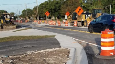 Alt US 19 (Palm Harbor Blvd) Roundabout at Florida Avenue (October 2022)