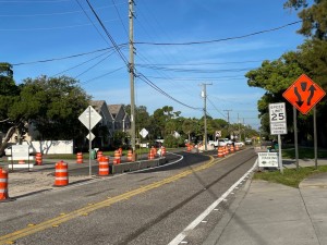 Alt US 19 (Palm Harbor Blvd) Roundabout at Florida Avenue (August 2022)