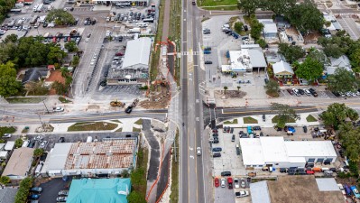 Alt US 19 (Palm Harbor Blvd) Roundabout at Florida Avenue (November 2022)
